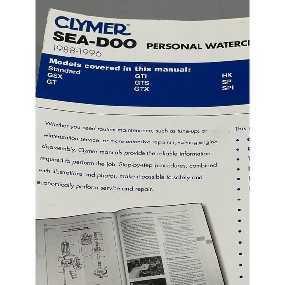 Clymer Sea-D00 W809-3 Shop Manual 1988-1996 Maintenance Repair book READ - Picture 12 of 15